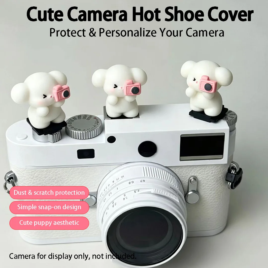 Cute 3D Puppy Camera Hot Shoe Cover Protector for Canon R8 R50 Nikon Z30 Z50 Sony A7M4 Fuji XT3 XM5 XS20 XS10 XPRO3 Leica view 6