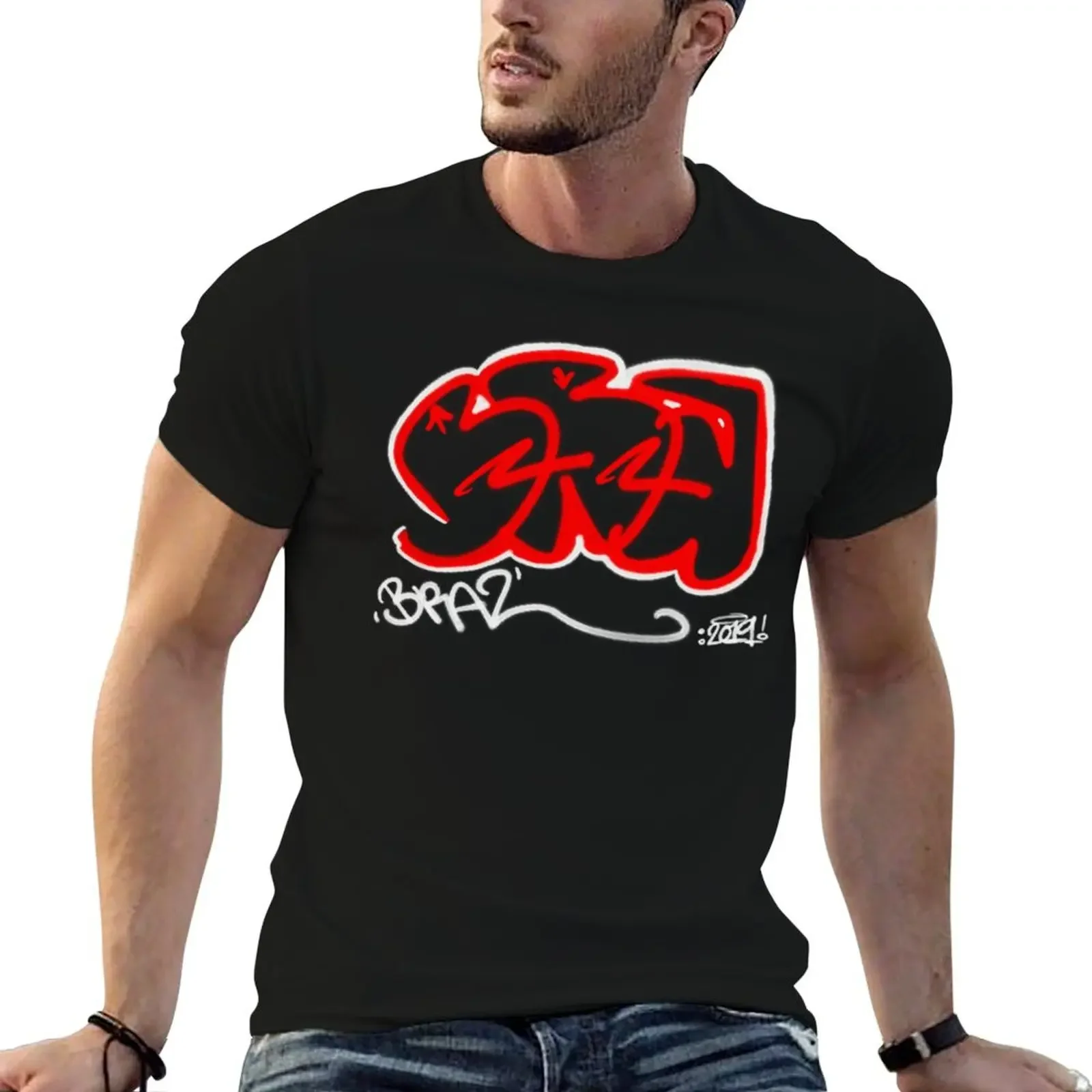 

Brazz - Graffiti Flop #2 (Red & White) T-Shirt Louboutins oversized t shirt blue archive mens graphic t-shirts big and tall