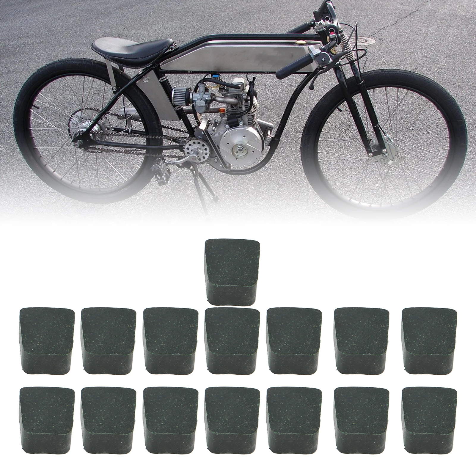 15Pcs Set Square Green Engine Clutch Pads Replacement For 49cc 80cc Motorized Bicycle Engine Clutch Repair Spare Parts Accessory