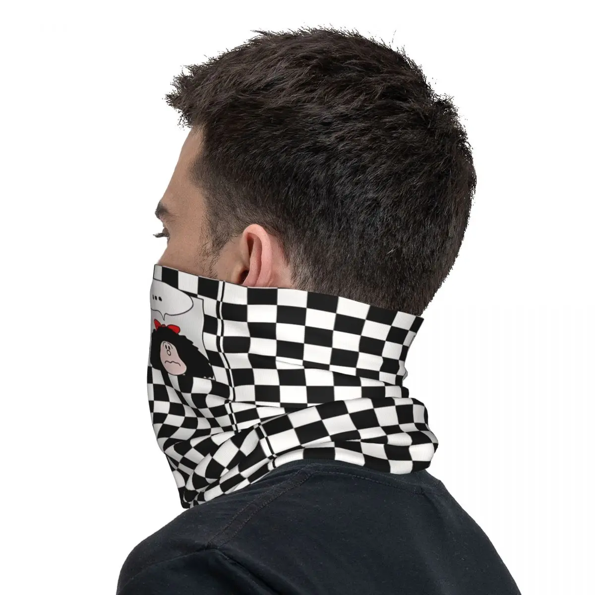 Dambord Bandana Hals Witte Sjaal Multi-Use Hoofddeksels Vissen Unisex Volwassen Winter