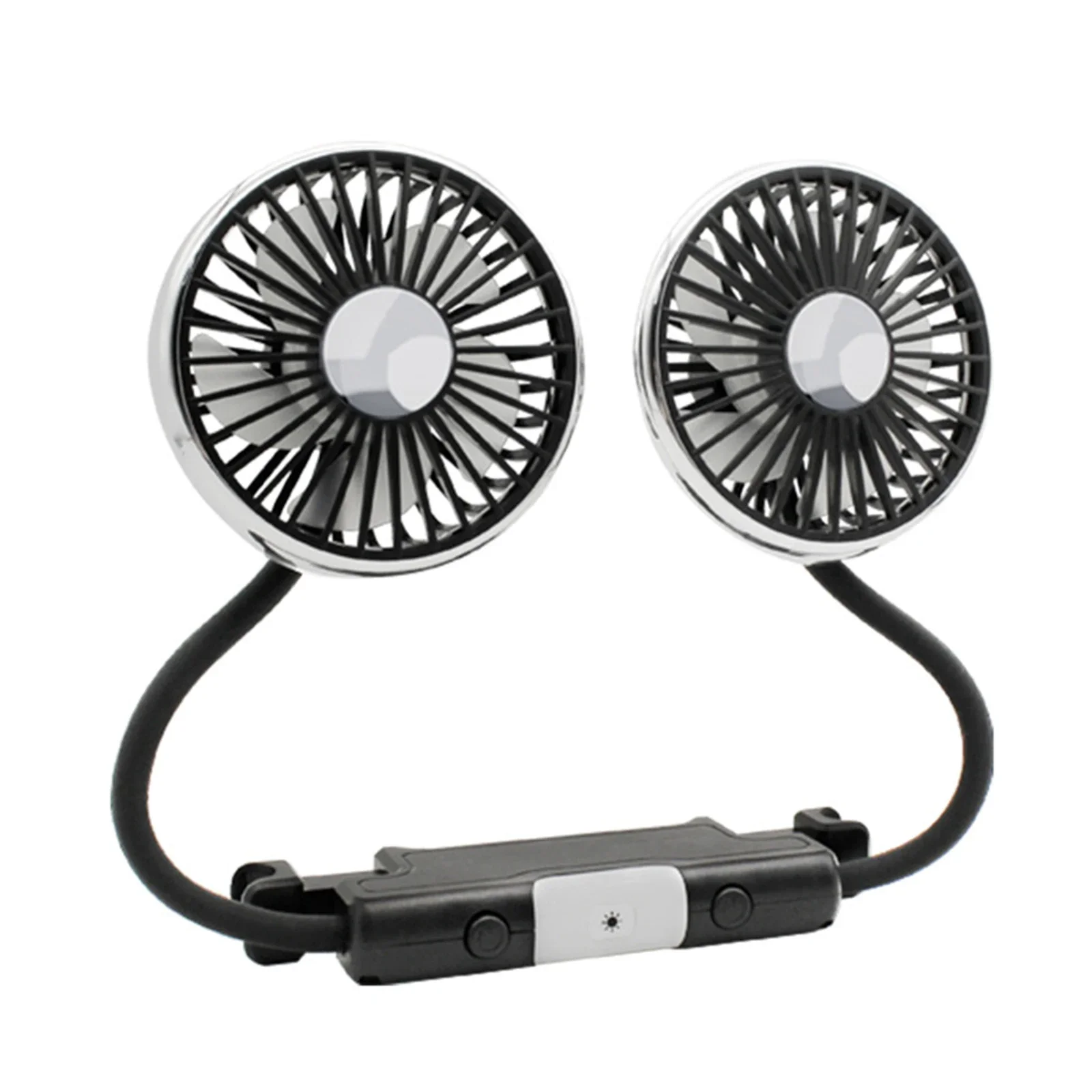 ABS Low Noise Cooling Fans Car Double Head Light With Soft Tube Fan Creative Practical Car Interior Electrical Appliance