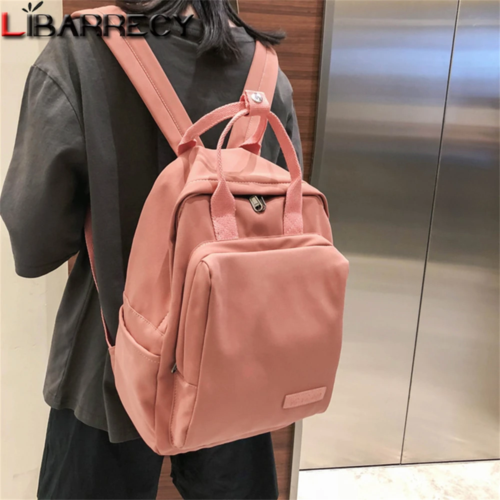 Mochila multifuncional de nailon para mujer, bolso de hombro de alta calidad, de Color sólido, a la moda, para estudiantes, novedad de 2023