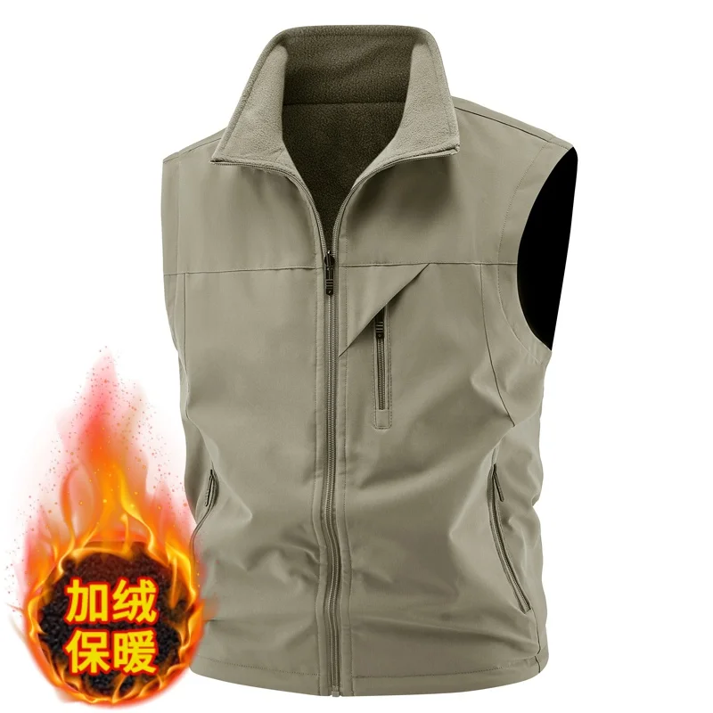 

Sport Waterproof Vest Men's Multi Pocket Fishing Autumn Winter Men's Cotton Vests Outdoor Military Vest Sleevesless Jackets