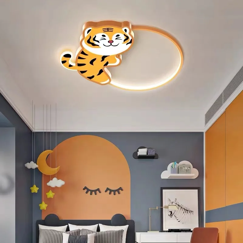 Kawaii النمر الحيوان LED أضواء السقف ، القمر الثريا ، الكرتون ، لطيف ، ديكور ، غرفة نوم ، غرفة المعيشة ، الطفل ، الاطفال ، الأطفال ، الفتيان ، الفتيات #2