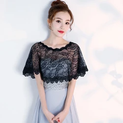 Women Floral lace Shawl Bridal Wrap Wedding Bolero Cover Up Party Casual Tulle Shrug Cape