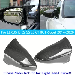 For LHD LEXUS IS ES GS LS CT RC F-Sport 2014-2020 Car Rearview Side Mirror Cover Wing Cap Sticker Exterior Door Case Trim Carbon