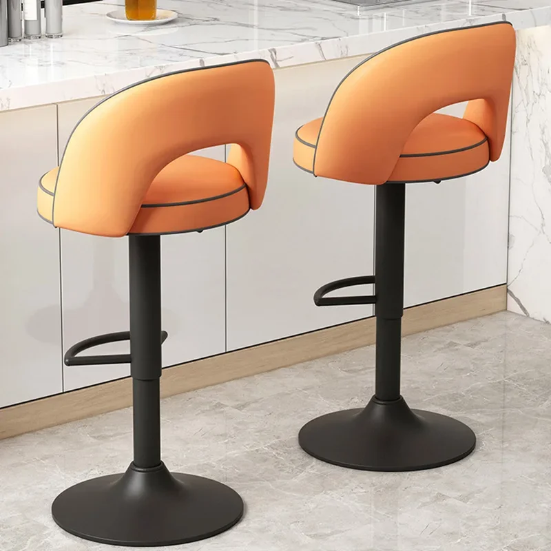 Portable Leather Bar Stool Adjustable Swivel Reception Desk Bar Chairs Modern Design Bar Tabureleri Barbershop Furniture