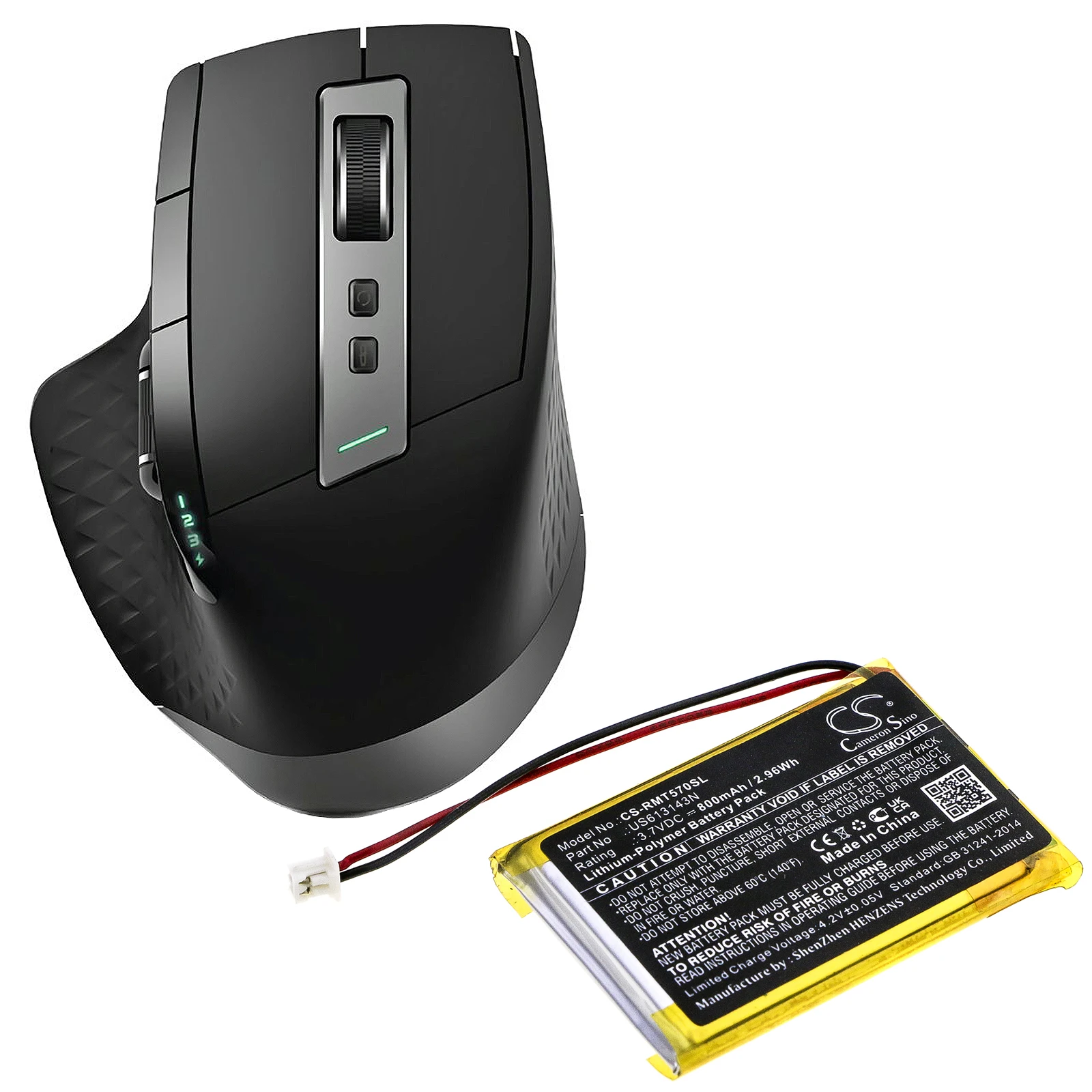 

Cameron Sino 3.7V 800mAh Mouse Battery US613143N for Rapoo MT750L, MT750 Pro +TOOL