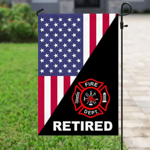 Retired Firefighter Flag Garden Flag - House Flag