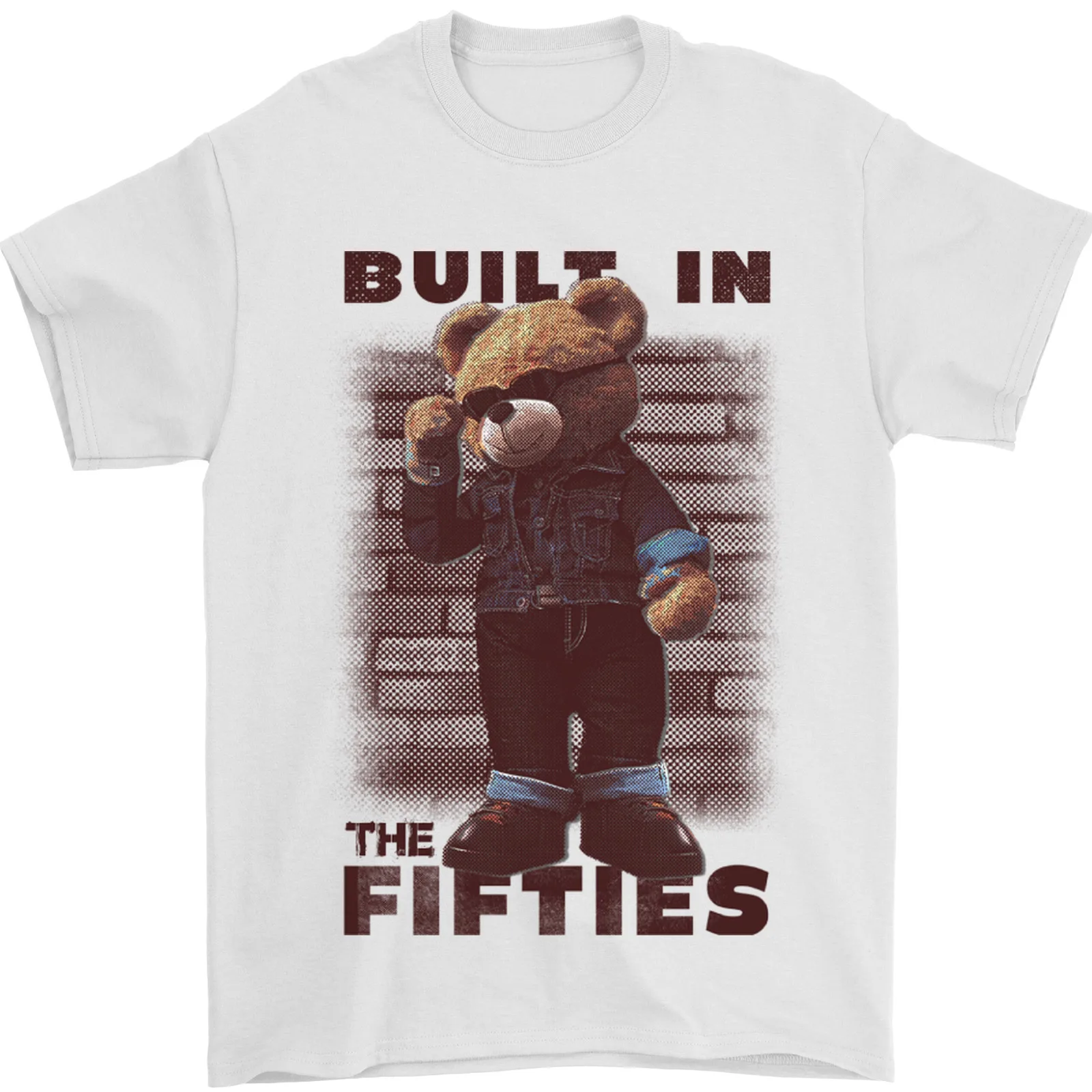 Built in the 50s Funny Teddy Boy Born Sixties Mens T-Shirt 100% Cotton
