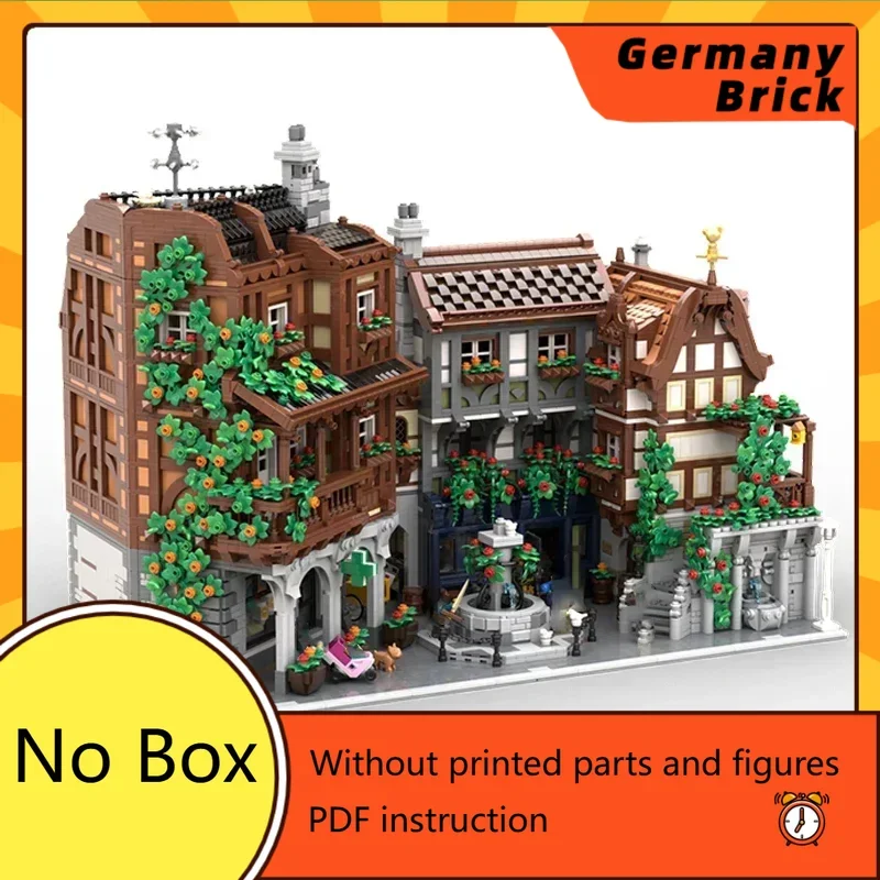 Street View Model Moc Building Bricks Half-timbered Old Town Technology Modular Blocks Gifts Christmas Toys DIY Sets Assembly