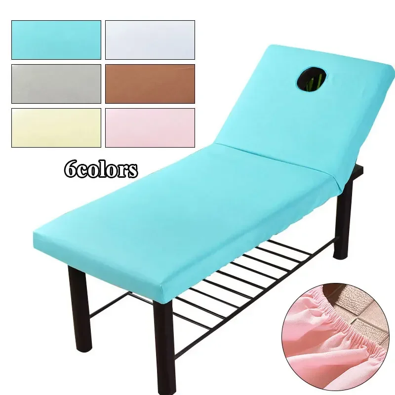 Massage Table Bed Fitted Sheet Pure Color Brushed Beauty Bed Cover Beauty Salon Rubber Band Massage SPA Therapy Cover Universal