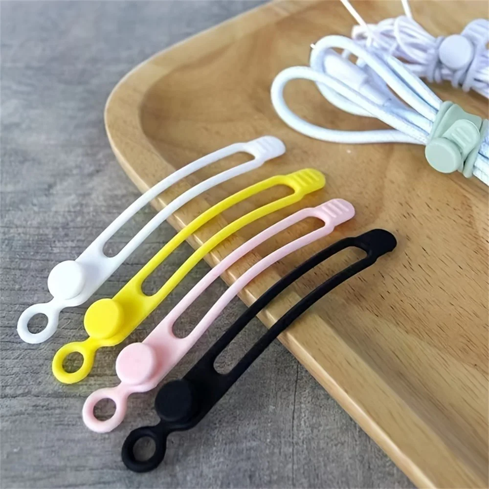 10/20pc Reusable Silicone Cable Ties Cord Organizer Elastic Multi-function Cable Straps Wire Ties for Travel Home Office Storage