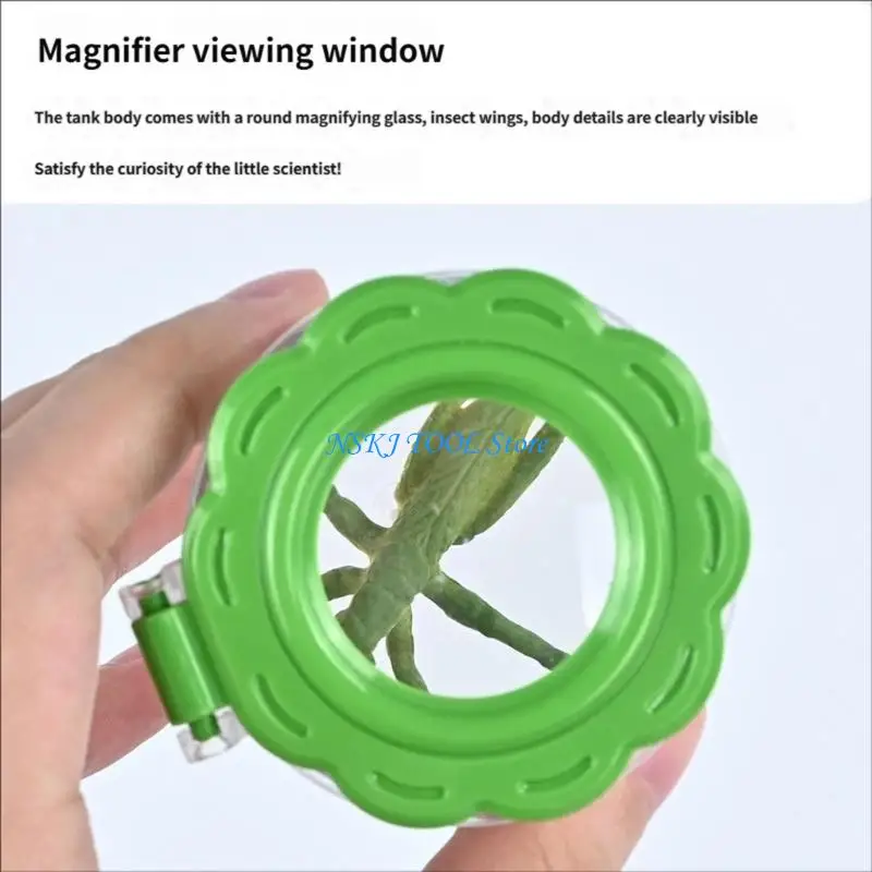 L8RC 4Pcs Insect Observation Box With Magnifier And Tweezer For Kids Science