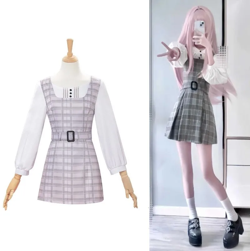 حلم أنيمي بانج! إنه MyGO!!!!! أزياء أنون شيهايا التأثيرية JK فستان وردي شعر مستعار امرأة جميلة بدلة حفلات الكرنفال