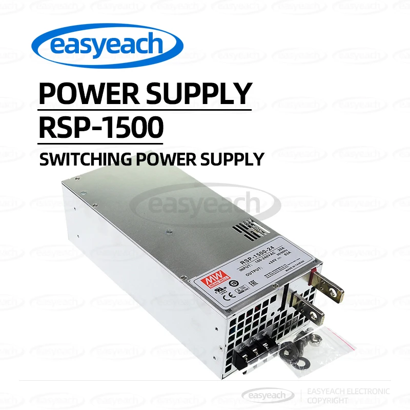 

MEAN WELL switching power supply RSP-1500-24/48/5/12/15/27V1500W can be connected in parallel with high-power PFC power supply