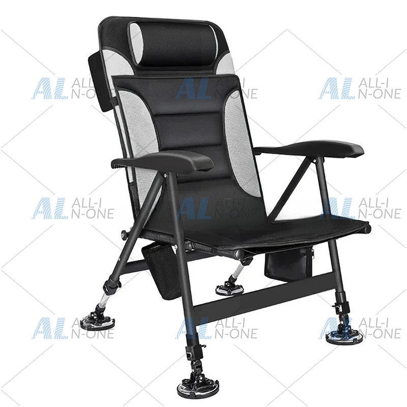 Portable Outdoor Retractable Fishing Chair with Adjustable Stool Folding Camping Chair Fishing ，Lounge