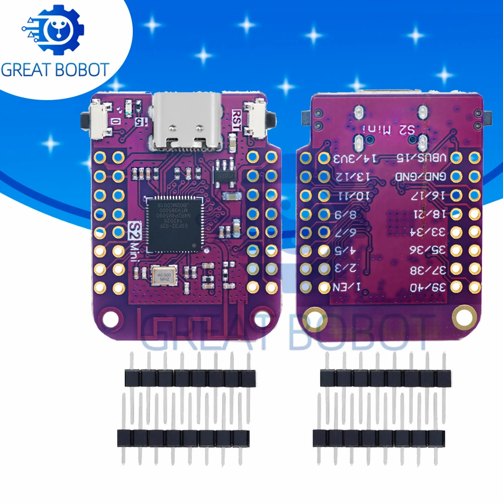 ESP32-S2 Mini WiFi Module (4MB FLASH + 2MB PSRAM) - ESP32-S2FN4R2, for Arduino/MicroPython Ready (D1 Mini Upgrade)