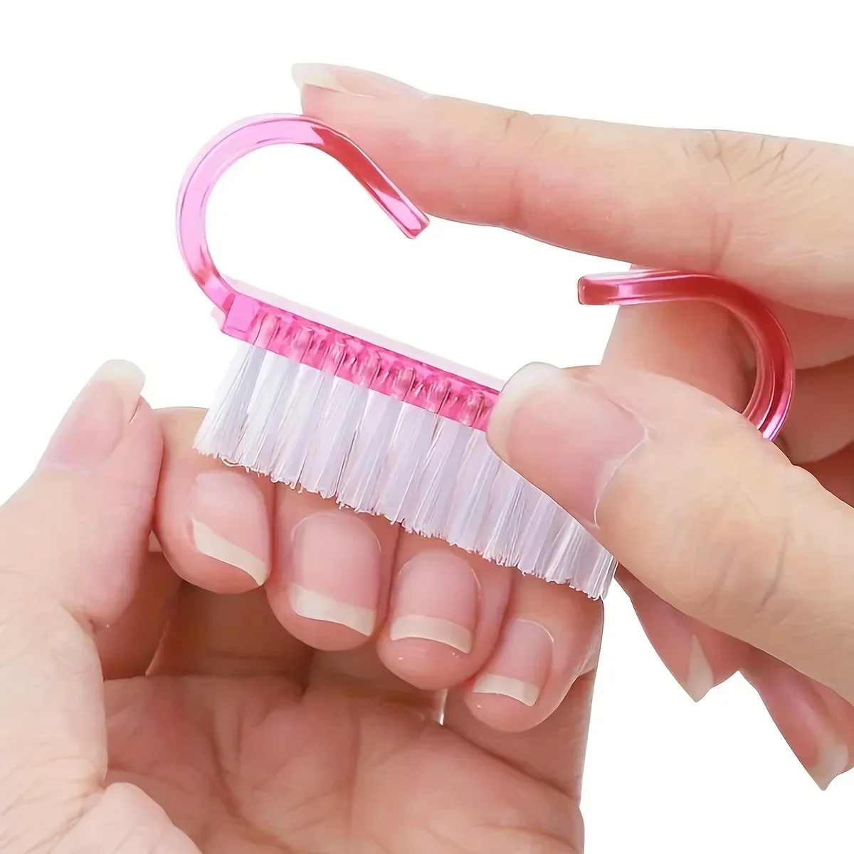 3pcs Nail Brush Set with Handle Grip for Manicure Scrub - Cl