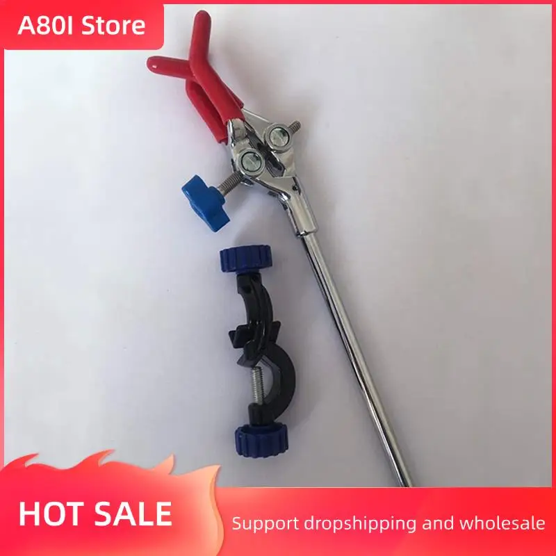 

A80I 10X Lab Clamp 3 Prong Finger Adjust Jaw With Scientific Extension Adjustable Black Laboratory Stand Clip