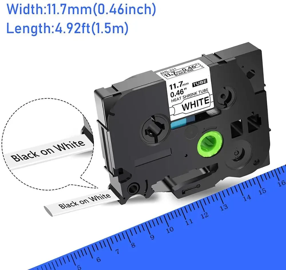 Imagem -02 - Fita de Tubo Termoencolhível Hse231 Compatível para Impressora Brother P-touch Pt-e5506pk Hse221 Hse631 Hse621 mm mm 12 mm 18 mm 24 mm