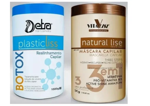 Detra Combo Duo Botox Capillary Plastic Liss 1Kg + Natural Mask Lise Vitalise 1Kg