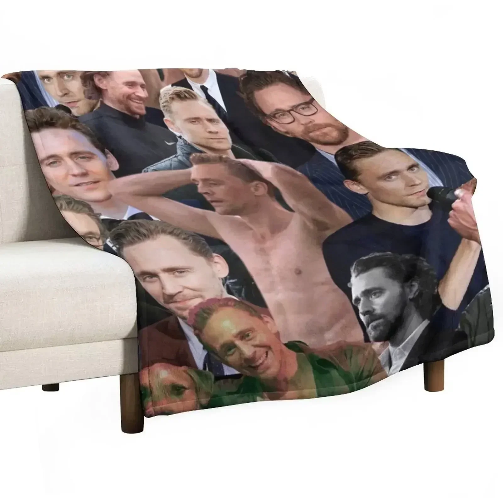 Tom Hiddleston photo collage Throw Blanket For Baby Thin Personalized Gift blankets and throws Plaid on the sofa Hairy Blankets