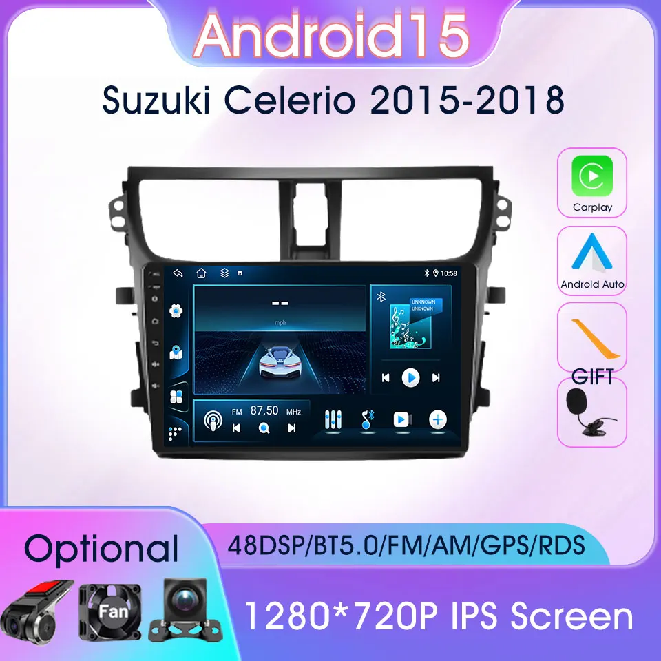 

2din Android 15 Car Radio Carplay Android Auto Car Intelligent Systems For Suzuki Celerio 2015-2018 Multimedia Stereo Player GPS