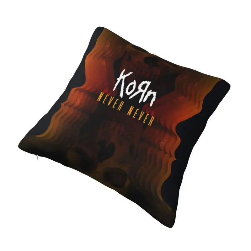 Funda de almohada cuadrada de 40x40cm con música de Korns Heavy Metal, cubierta de cojín de banda, decoración de salón