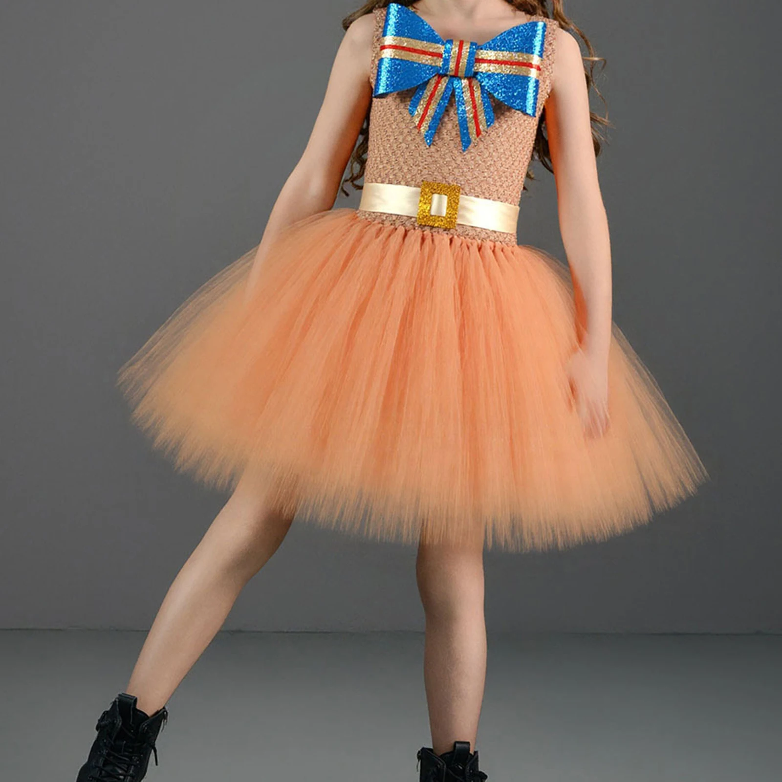 

Костюм для косплея из фильма для девочек, тюлевое лоскутное платье без рукавов с декором в виде банта для косплея, вечеринки