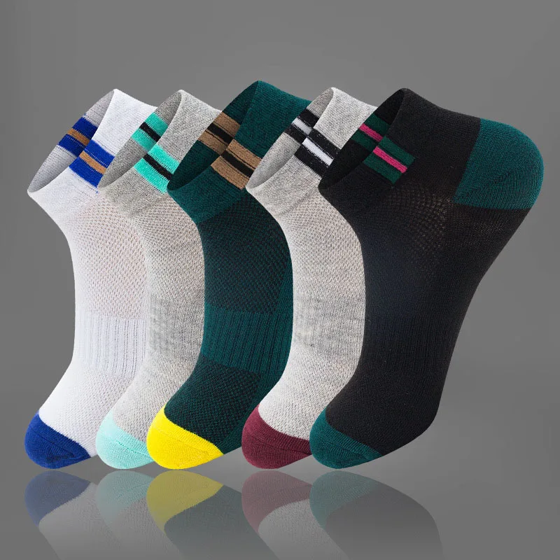 5 Pairs männer Herbst Sommer Socken Klassische Mesh Männer Kurze Socken Deodorant Männliche Socke Casual Hausschuhe Komfortable Atmungsaktive Socke