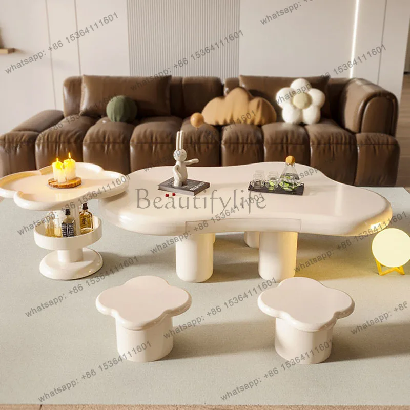 Minimalist Cute Coffee Table Aesthetic Simple Modern Decoration Living Room Side Table Clear Transform Meubles Home Furniture
