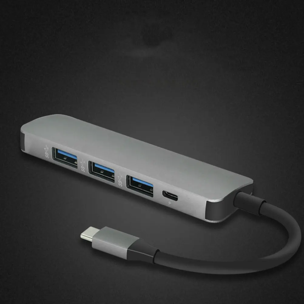 

1pc Usb3.0 Expansion Dock Aluminum Alloy Lightweight Portable 4 Port Usb Hub Laptop Usb Splitter Plug Play Multi-Port Data Hub
