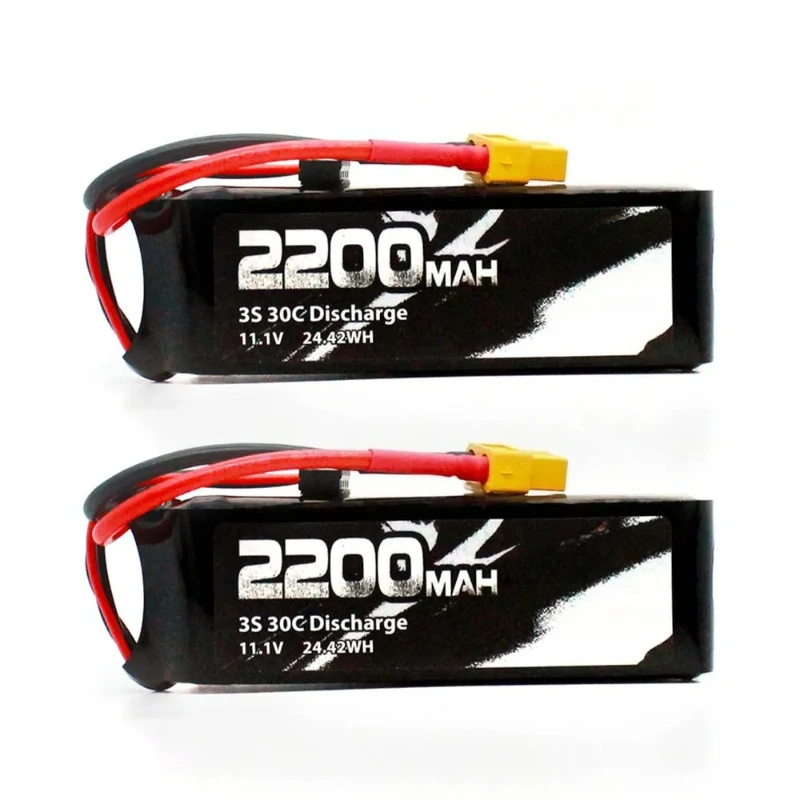 2PCS For RC Airplane Helicopter Quadcopter FPV Drone Car Racing Hobby CNHL 3S 11.1V Lipo Battery 2200mAh 30C 70C With XT60 Plug
