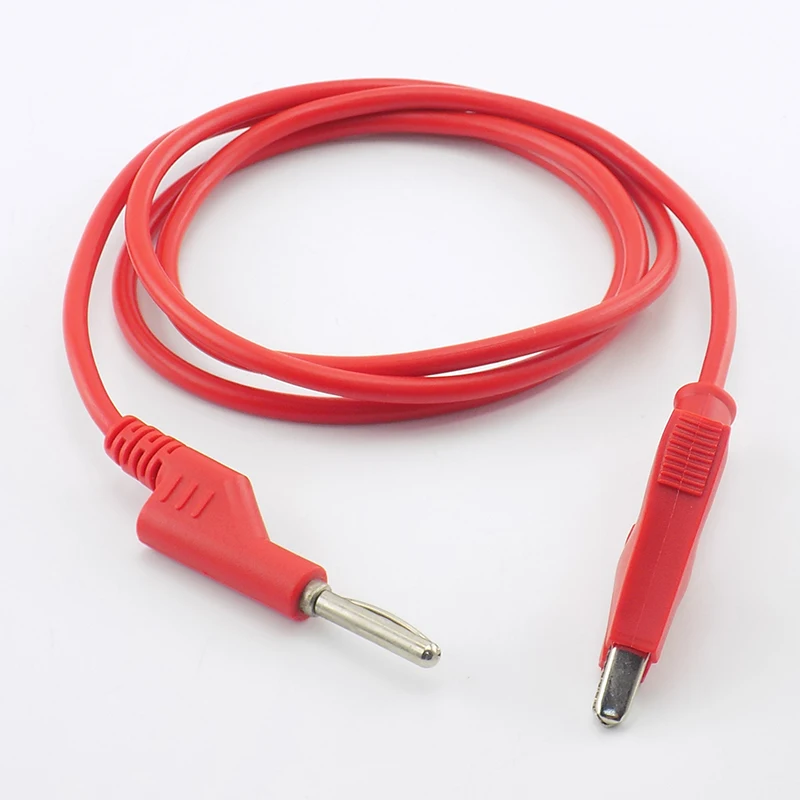 Cable de cable de prueba de 1M, conector Banana de voltaje eléctrico de doble extremo y pinza de cocodrilo, multímetro de 15a, conector de prueba DIY