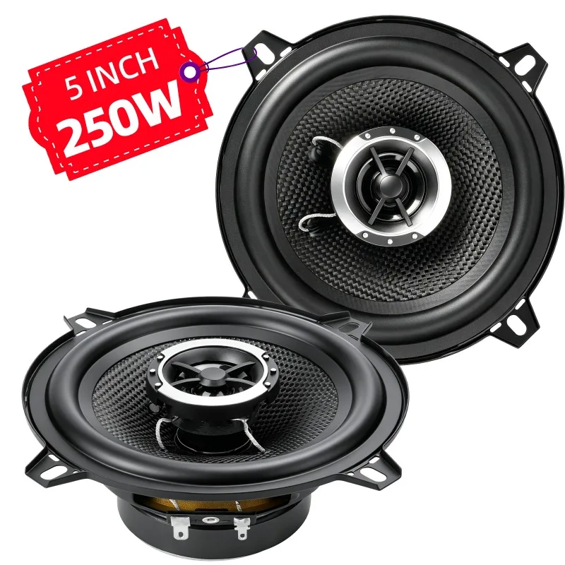 2pcs 5 Inch Coaxial Car Speakers Modified 250W Peak 4Ohm Car Speakers Carbon Fiber Hifi Home Music Sound Music Stereo Speaker
