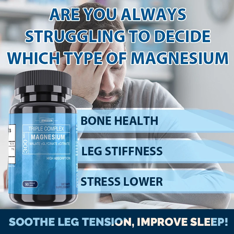 Magnesium Complex Supplement for Calm, Relaxation, Sleep, Heart & Bone Health, Stress Relief, Hands And Feet Cramps, Soreness