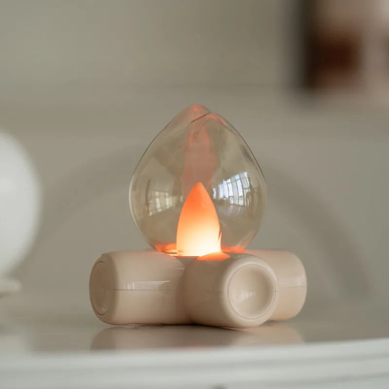 Flame Effect Tabletop Lamp, Simulated Campfire Atmosphere Light for Bedroom, Living Room, Bar and Desk Decor