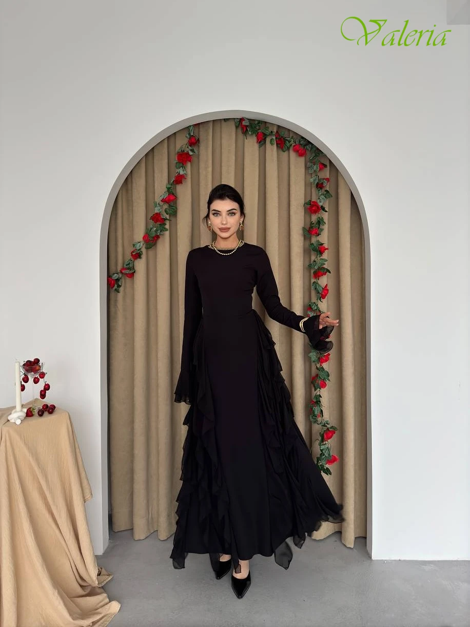

Customized A-Line Crew Neck Elegant Formal Evening Dress and Fashion Temperament Celebrity Gowns High Quality Party Dress