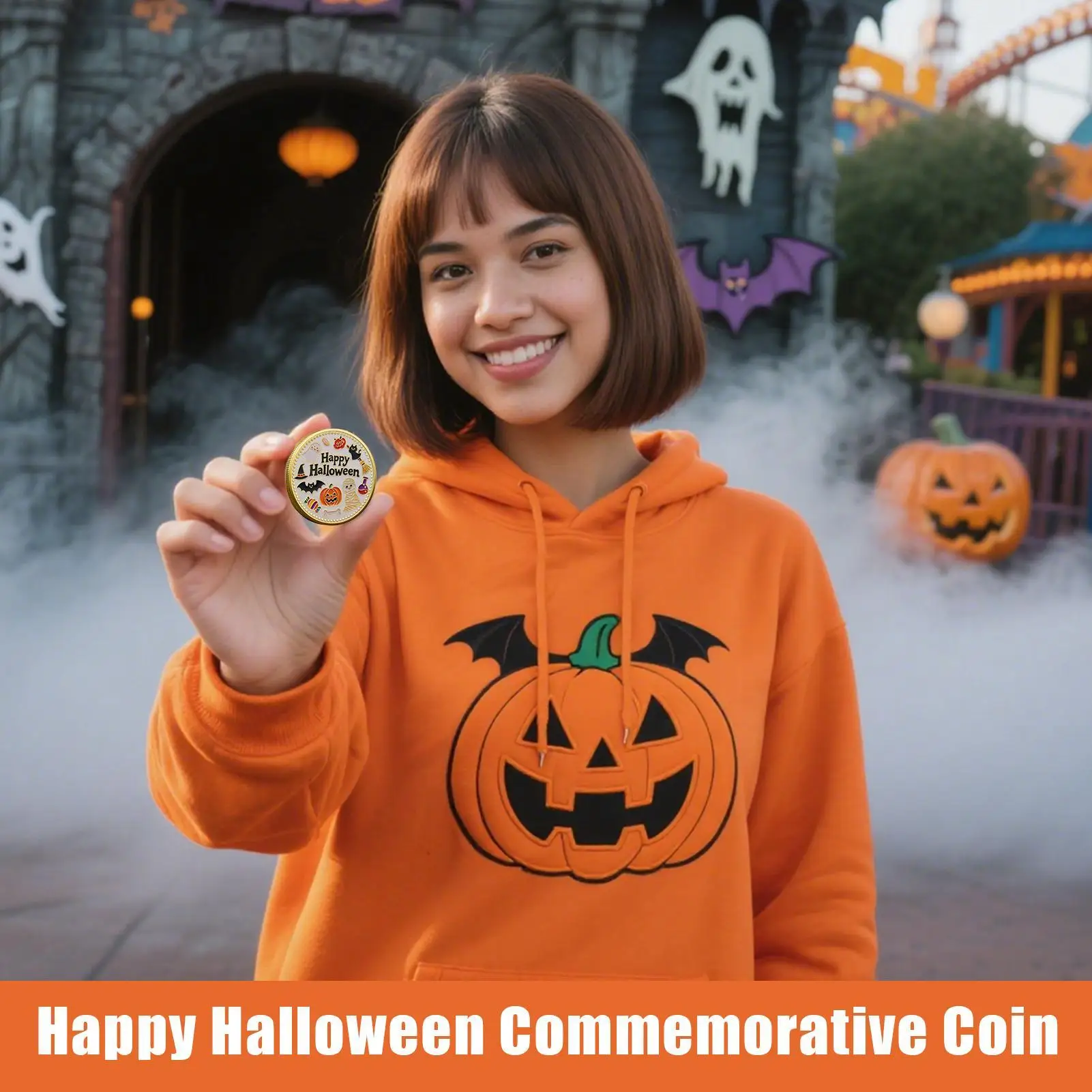 Collectible Coin Halloween Owl Metal Challenge Coin Vintage Home Decor For Table Cabinets Fans Enthusiasts Collectors Women