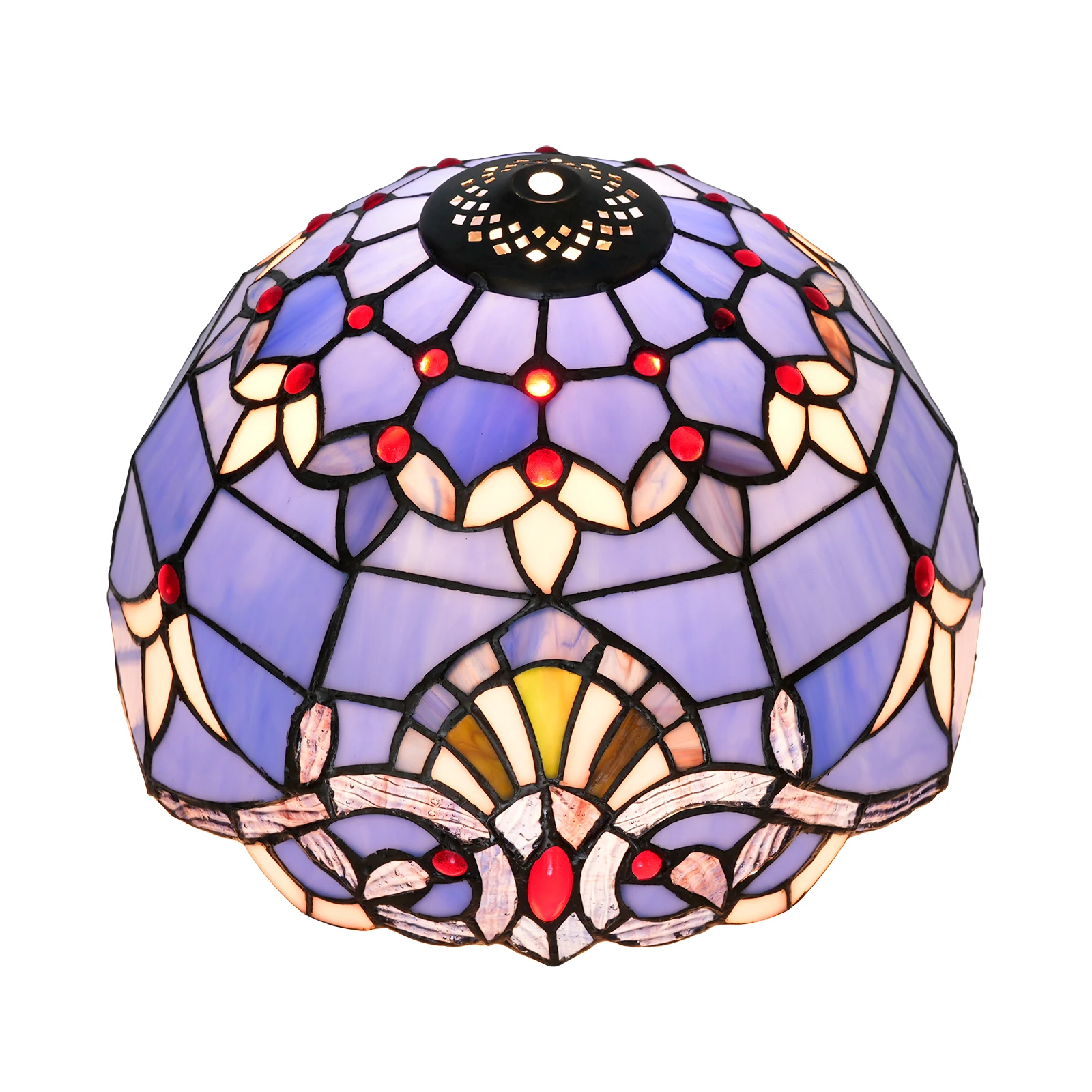 Blue Baroque Stained Glass Lamp Shade Replacement Only Fit For Table Lamps Ceiling Fixture Pendant Light Home Office Decoration
