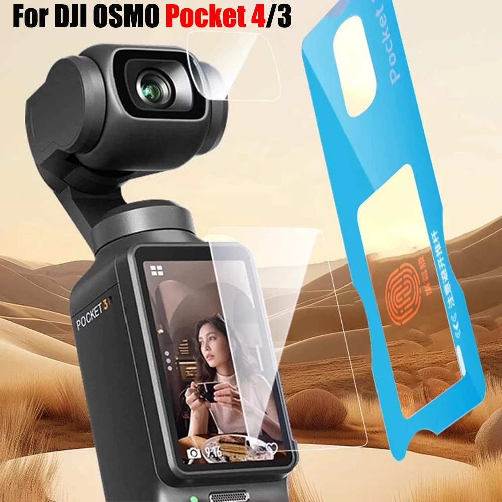 Für DJI Osmo Pocket 3 Pocket 4 Gehärtetes Glas Displayschutzfolie AR Antireflexbeschichtung Automatische Positionierung
