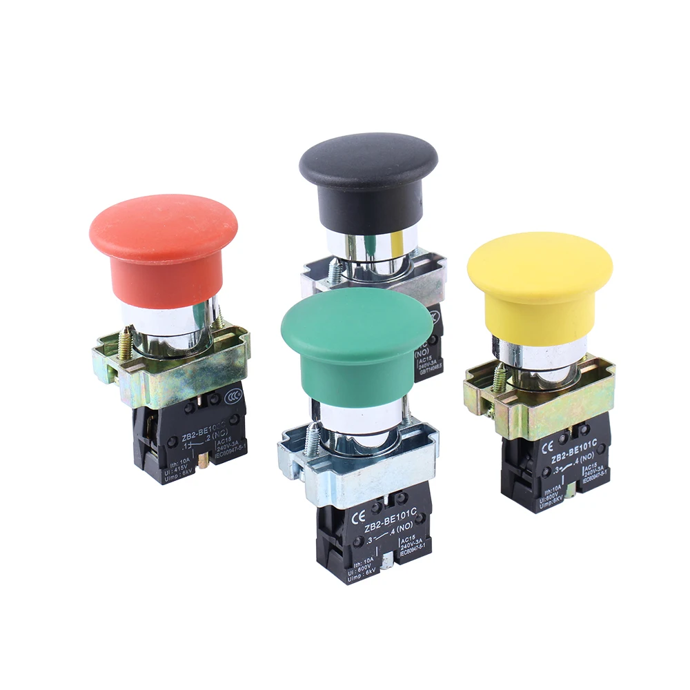 40MM Mushroom Head Button Switch XB2-BC21 XB2-BC31 XB2-BC42 XB2-BC51 Self-reduction Button Switch