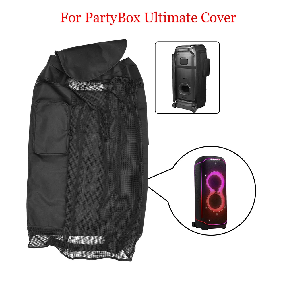 Nylon Mesh Protective Cover Dust Cover Scratch-resistant Case  Double Zipper Pocket Design For JBL PartyBox Ultimate Speaker Kit