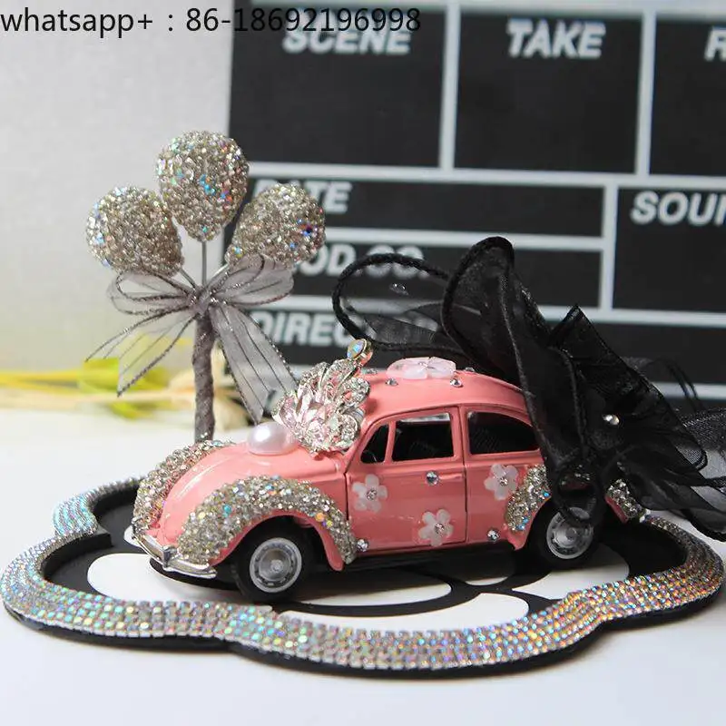 Alloy Car Model Creative Colorful Bow Car Model Drill Ornament Car Interior