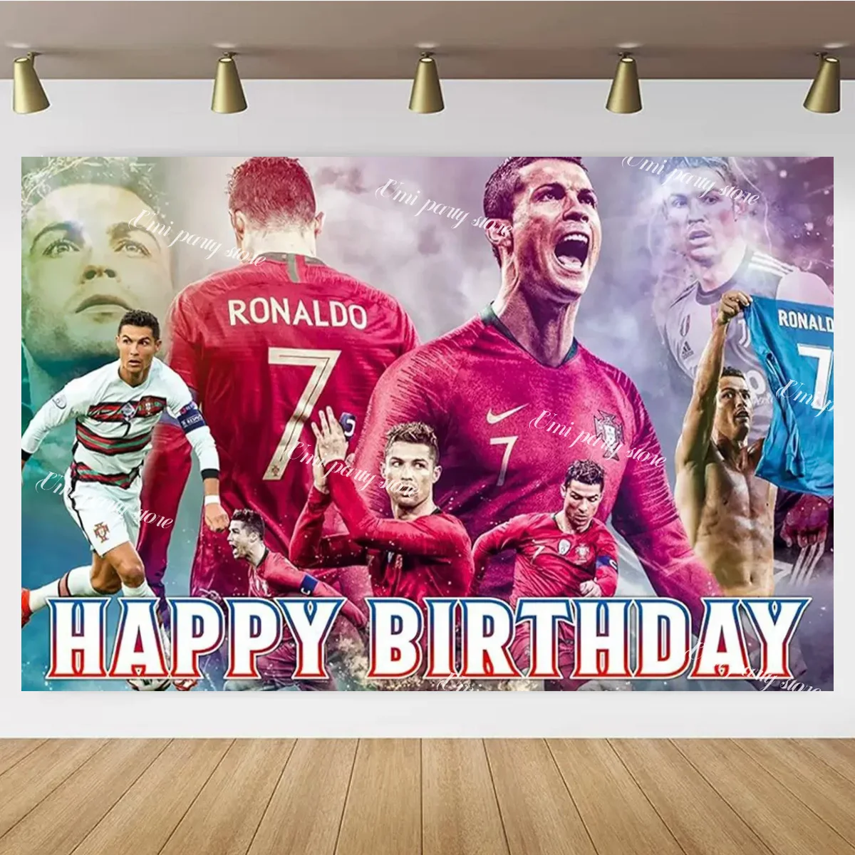 

Ronaldo Football CR7 Theme Birthday Party Decoration Background Football Star Backdrop Kids Party Decoration Gift Prop