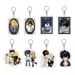 Anime Death Note Acrylic Keychain Figures L·Lawliet Yagami Light Key Chain Pendant Backpack Accessories Ornament Women Men Gift