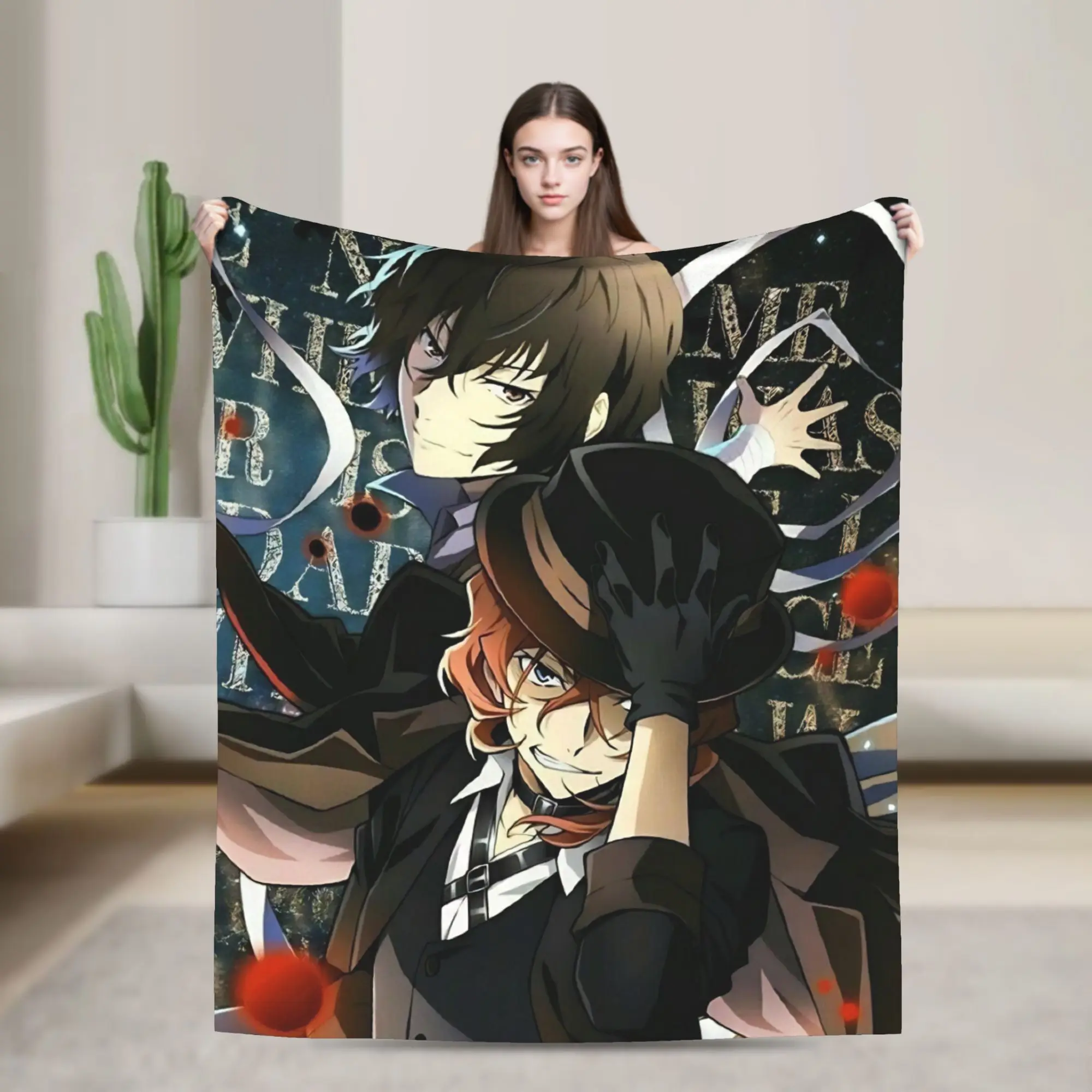 Dazai Bungo Stray Dogs   Blankets Quality Warm  Throw Blanket Winter Girls Boys Bedroom Funny Bedspread