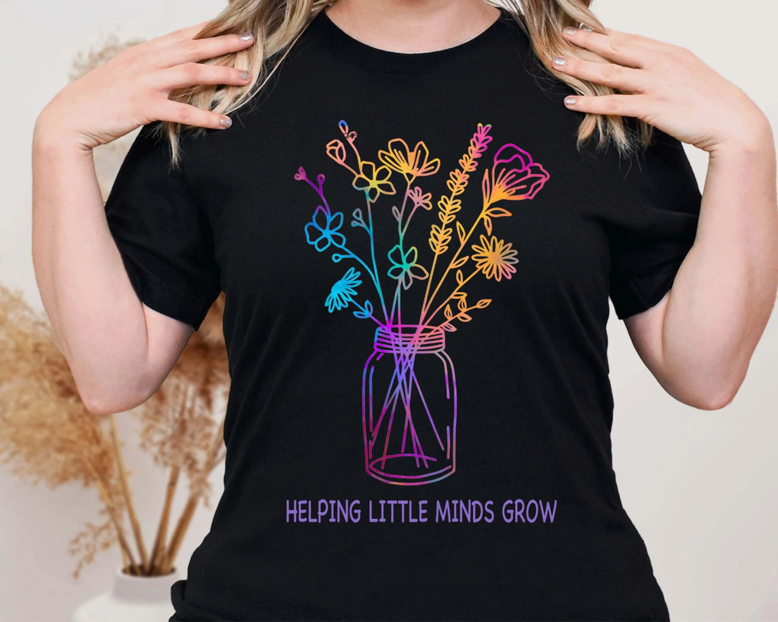 Helping Little Minds Grow Flowers T Shirt Pre K School Teacher Mama Back To Kindergarten