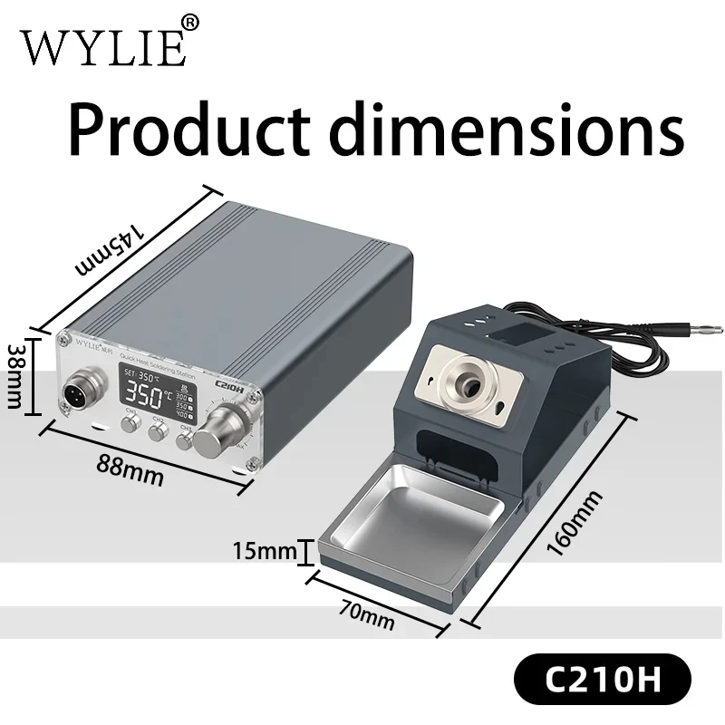 WYLIE C210H Adjustable Temperature Electronic Smart Soldering Station Welding Digital Soldering Iron Station OLED Repair Tools